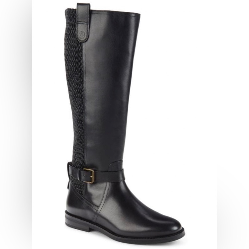 NEW Cole Haan Belted Leather Knee High Riding Boots in Black size 5.5 - Picture 16 of 16
